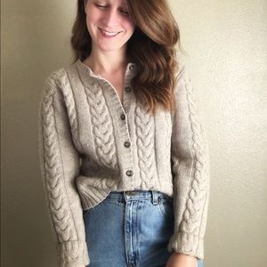 90s Wool Blend Button Down Cardigan Sweater